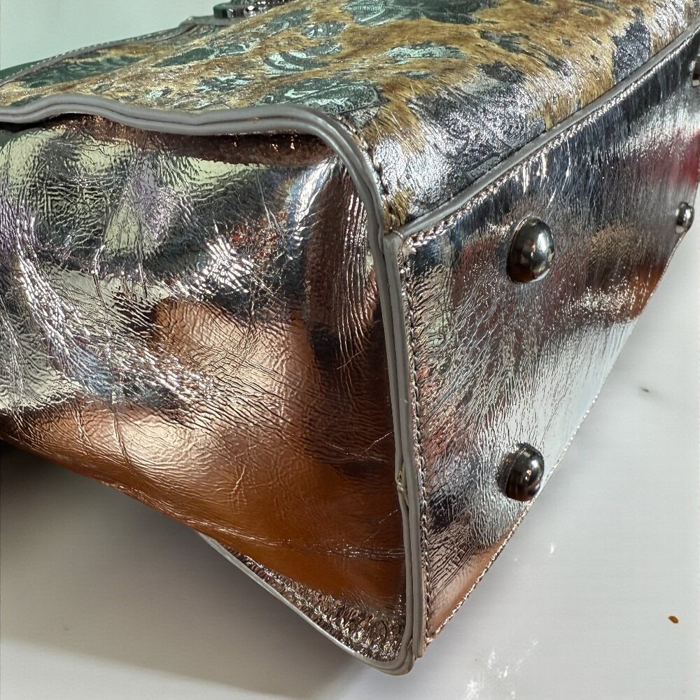 Sharif Leather & Calf Hair OnLion's Gate Satchel Shoulder Bag - SAMPLE BAG - Picture 7 of 16